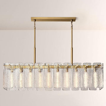 Camette Glass Rectangular Chandelier 60"W - King Lamps