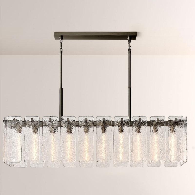 Camette Glass Rectangular Chandelier 60"W - King Lamps