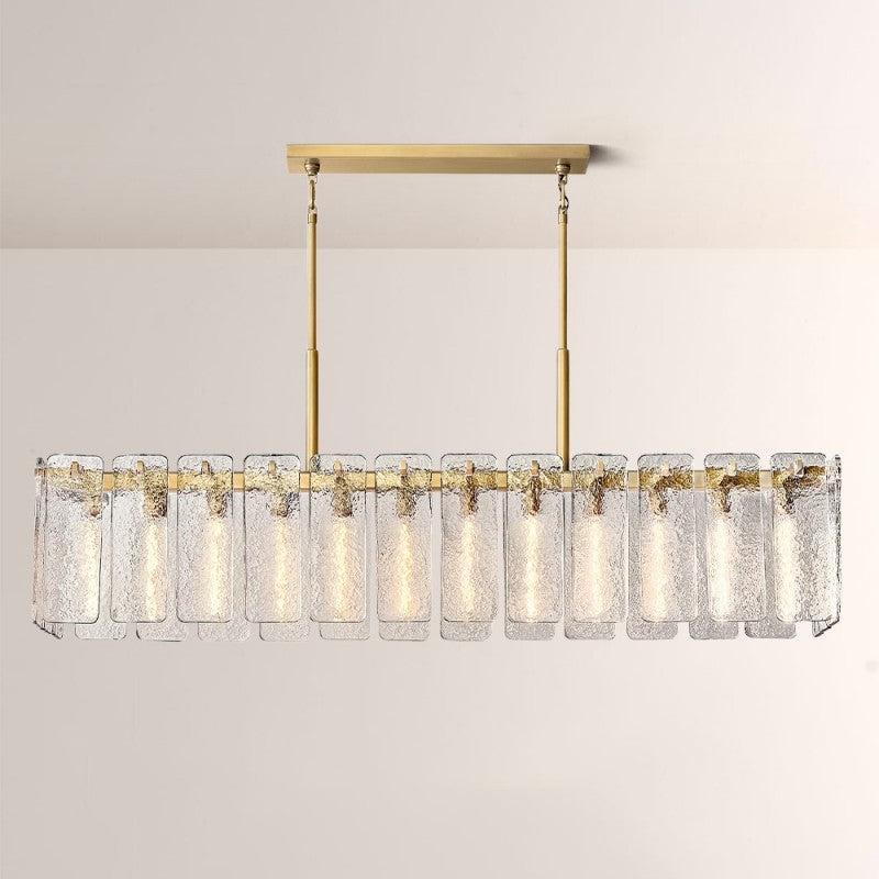 Camette Glass Rectangular Chandelier 72"W - King Lamps