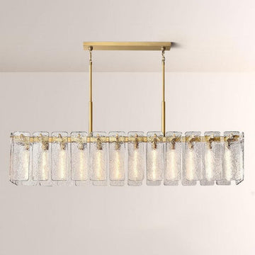 Camette Glass Rectangular Chandelier 72"W - King Lamps