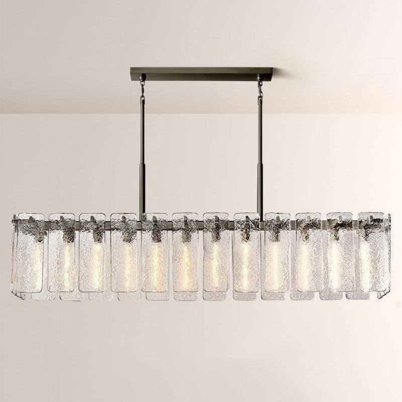 Camette Glass Rectangular Chandelier 72"W - King Lamps