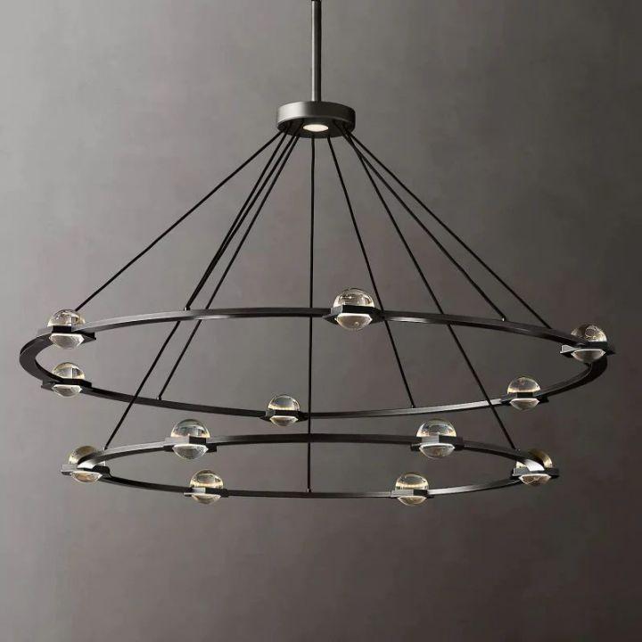 Eclatant Two-Tier Round Chandelier 60" - King Lamps