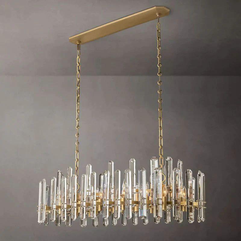 Bonnington Prism Crystal Linear Chandelier 54" - King Lamps