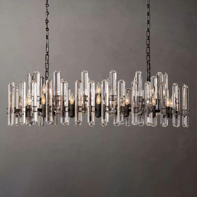 Bonnington Prism Crystal Linear Chandelier 54" - King Lamps