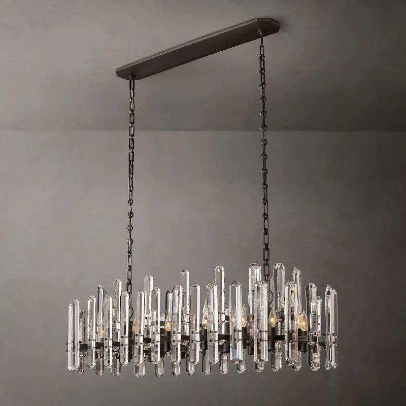 Bonnington Prism Crystal Linear Chandelier 54" - King Lamps