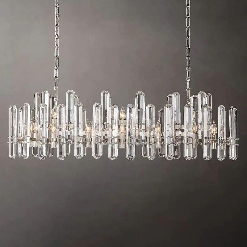 Bonnington Prism Crystal Linear Chandelier 54" - King Lamps