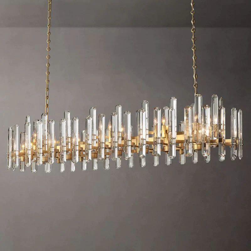 Bonnington Prism Crystal Linear Chandelier 72" - King Lamps
