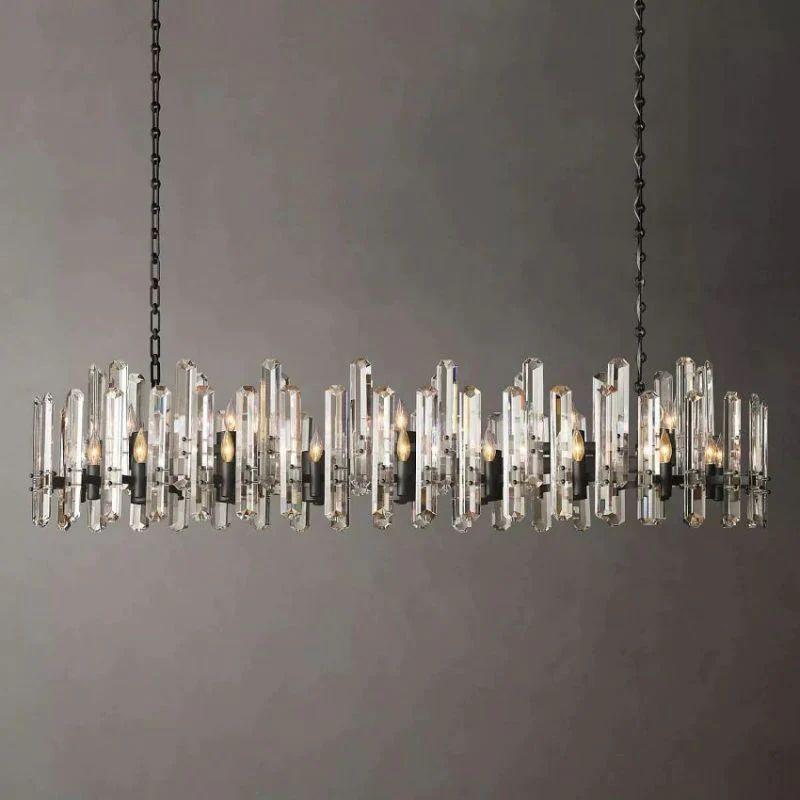 Bonnington Prism Crystal Linear Chandelier 72" - King Lamps