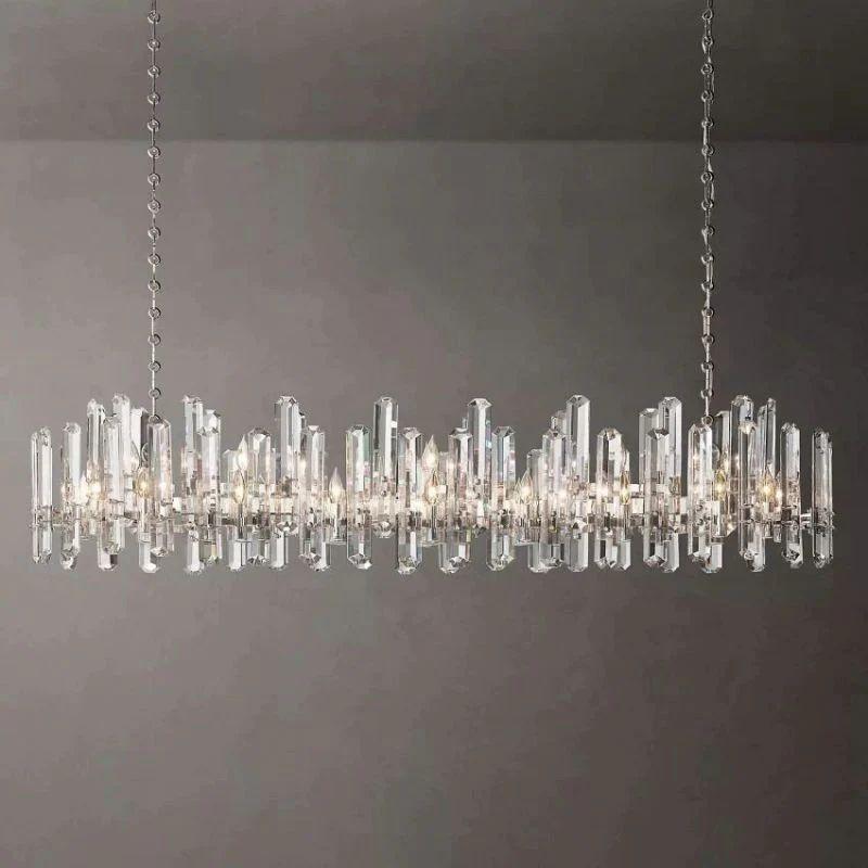 Bonnington Prism Crystal Linear Chandelier 72" - King Lamps
