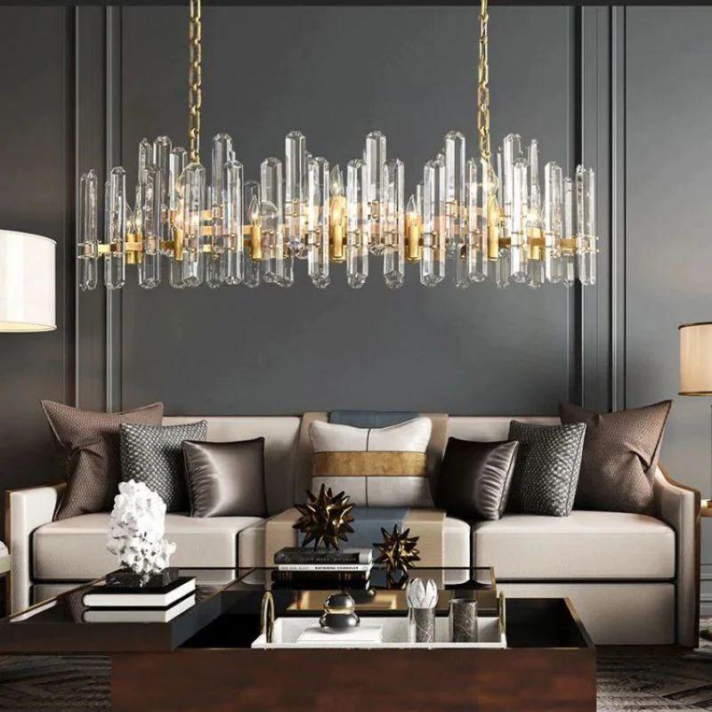 Bonnington Prism Crystal Linear Chandelier 72" - King Lamps