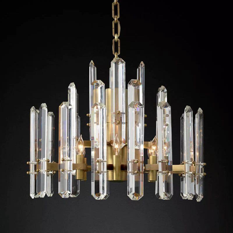 Bonnington Prism Crystal Round Chandelier 24" - King Lamps