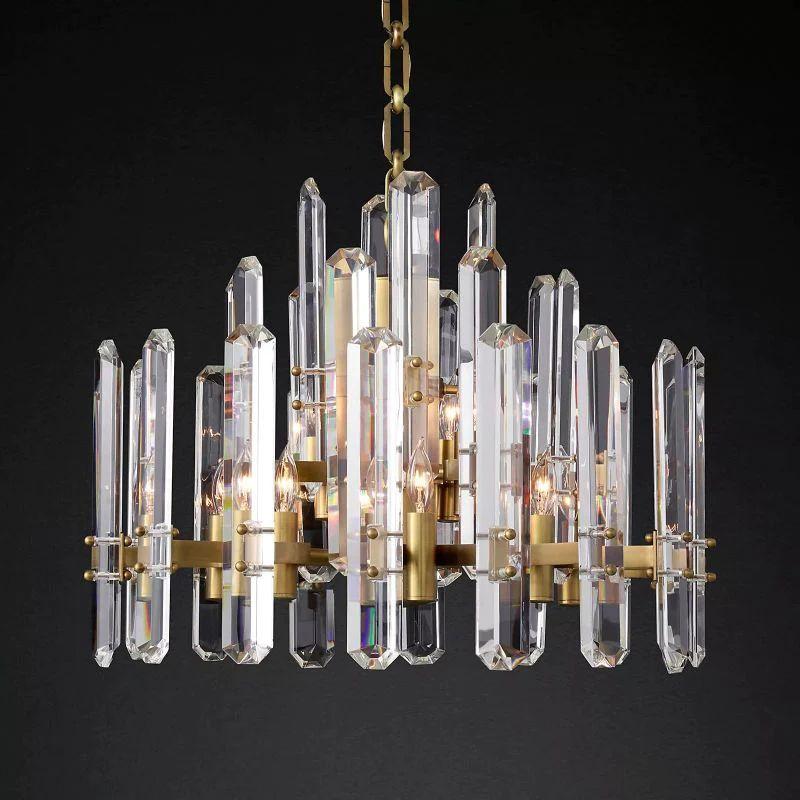 Bonnington Prism Crystal Round Chandelier 24" - King Lamps