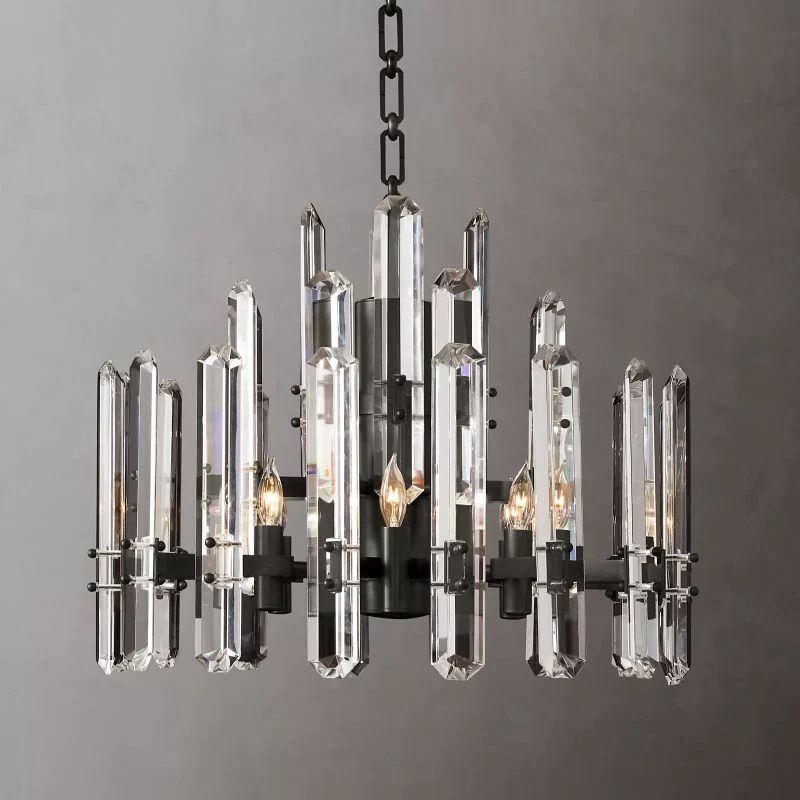 Bonnington Prism Crystal Round Chandelier 24" - King Lamps