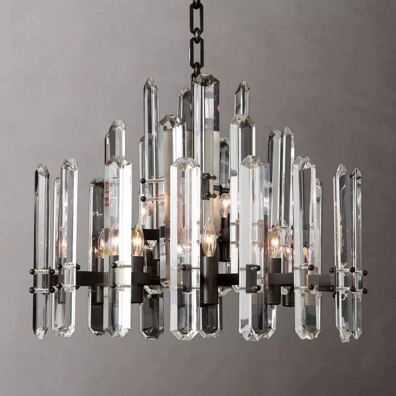 Bonnington Prism Crystal Round Chandelier 24" - King Lamps