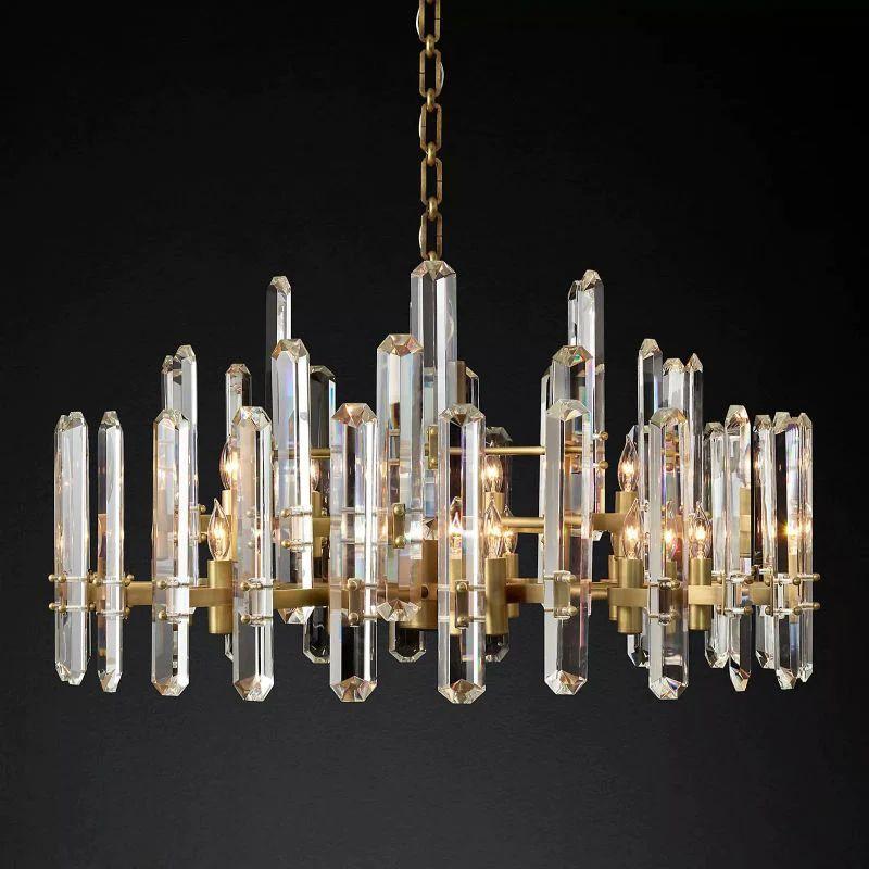Bonnington Prism Crystal Round Chandelier 36" - King Lamps