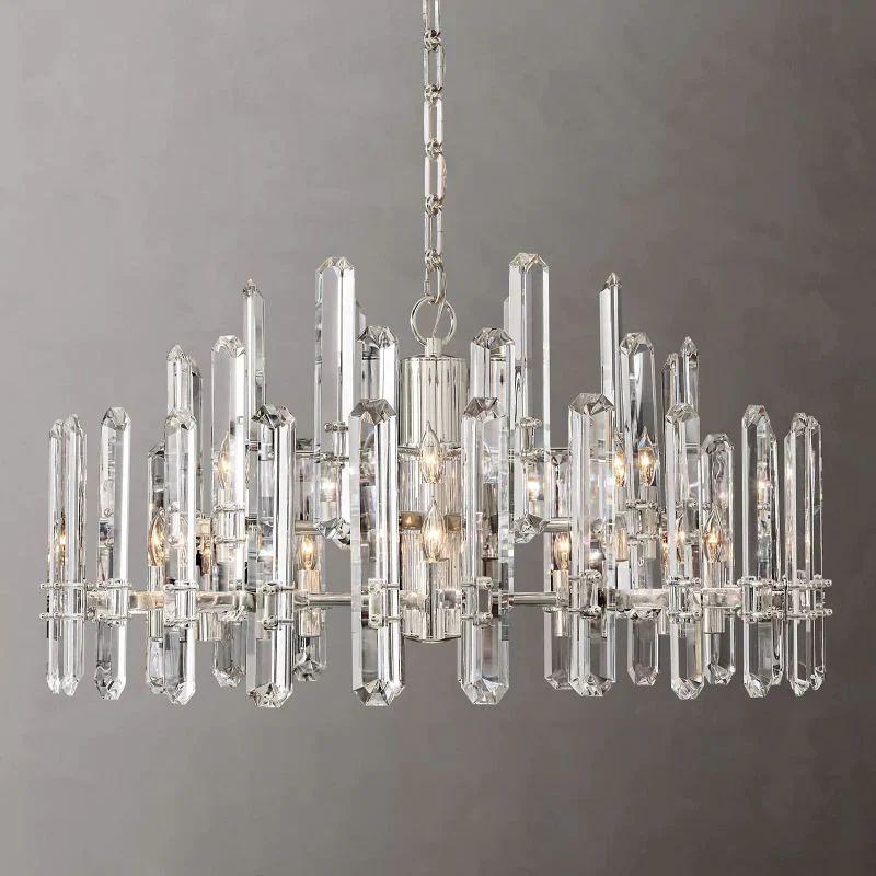 Bonnington Prism Crystal Round Chandelier 36" - King Lamps