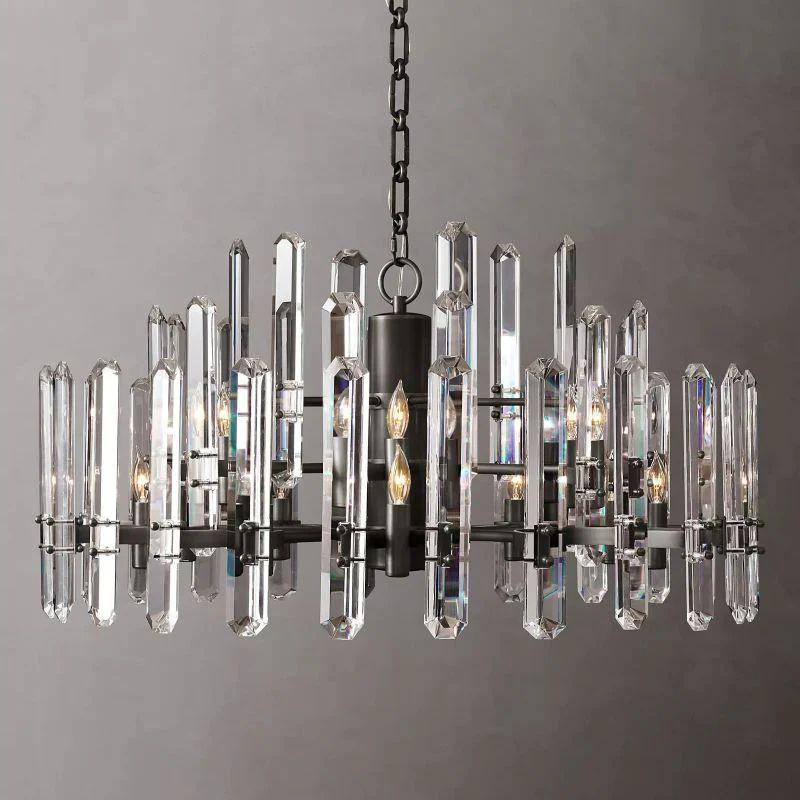 Bonnington Prism Crystal Round Chandelier 36" - King Lamps