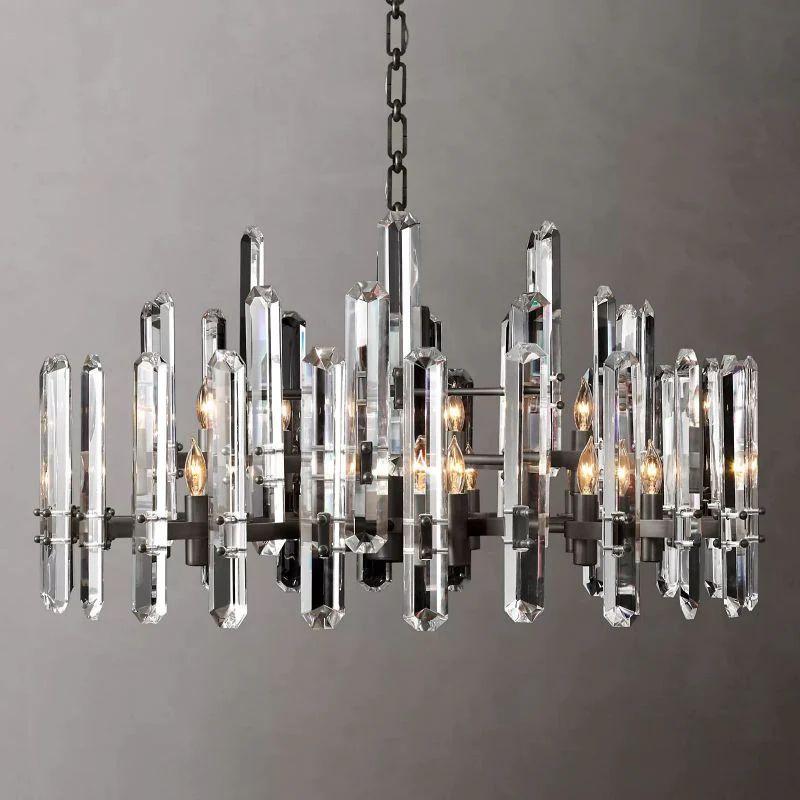 Bonnington Prism Crystal Round Chandelier 36" - King Lamps