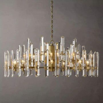 Bonnington Prism Crystal Round Chandelier 48" - King Lamps