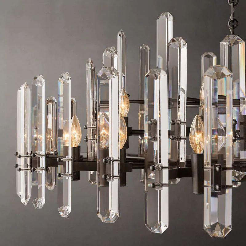 Bonnington Prism Crystal Round Chandelier 48" - King Lamps