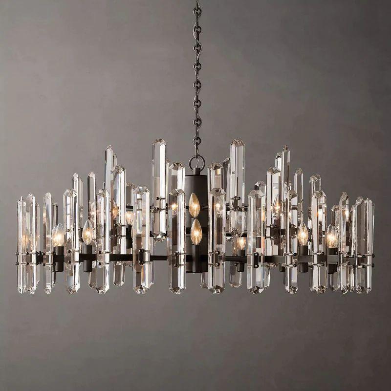 Bonnington Prism Crystal Round Chandelier 48" - King Lamps