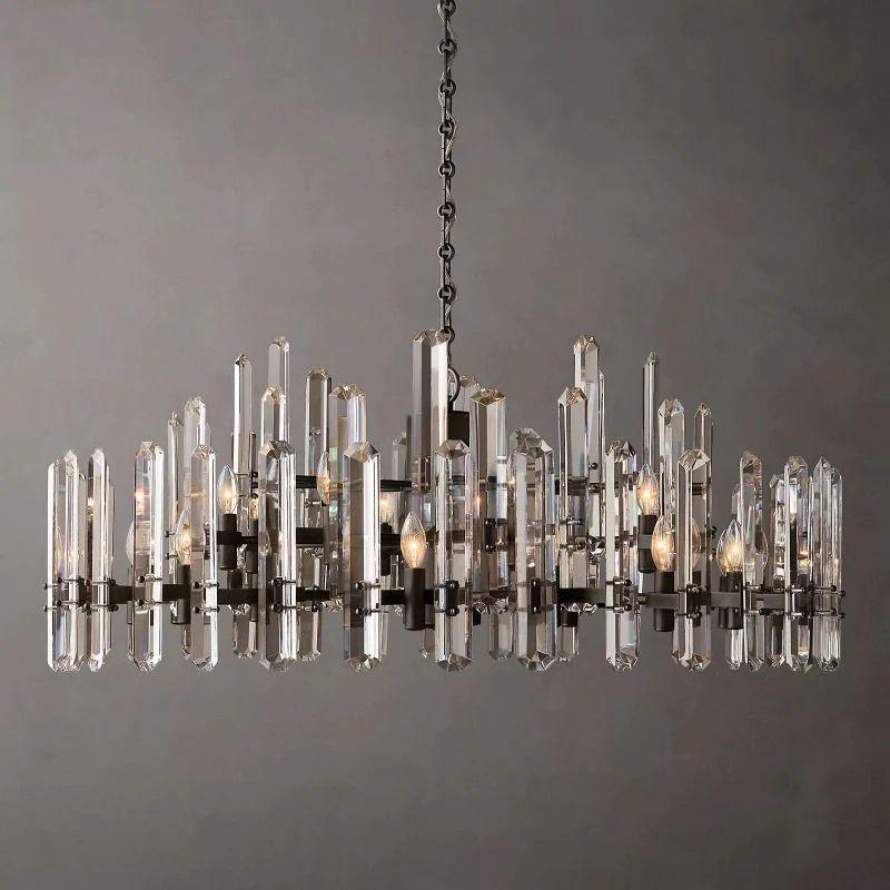 Bonnington Prism Crystal Round Chandelier 48" - King Lamps