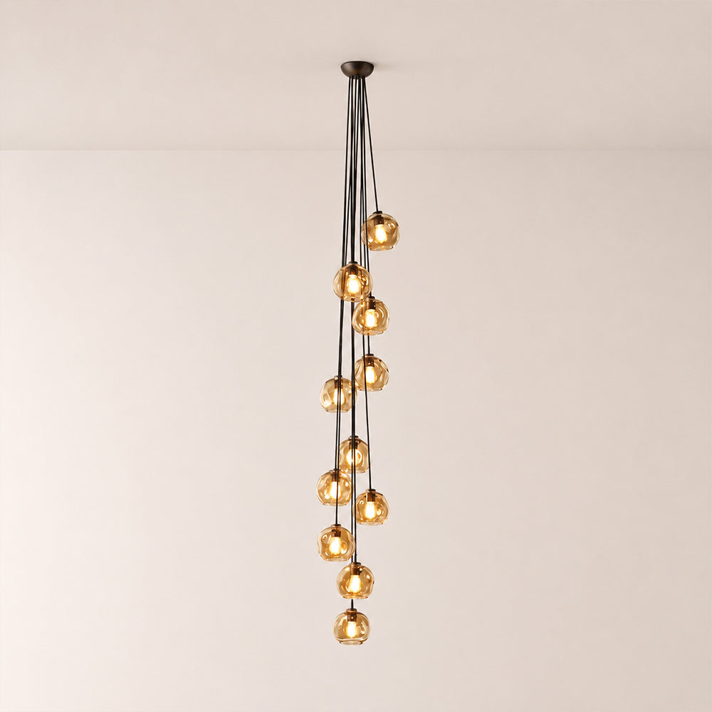Bubora Smoke Glass Cascade Pendant