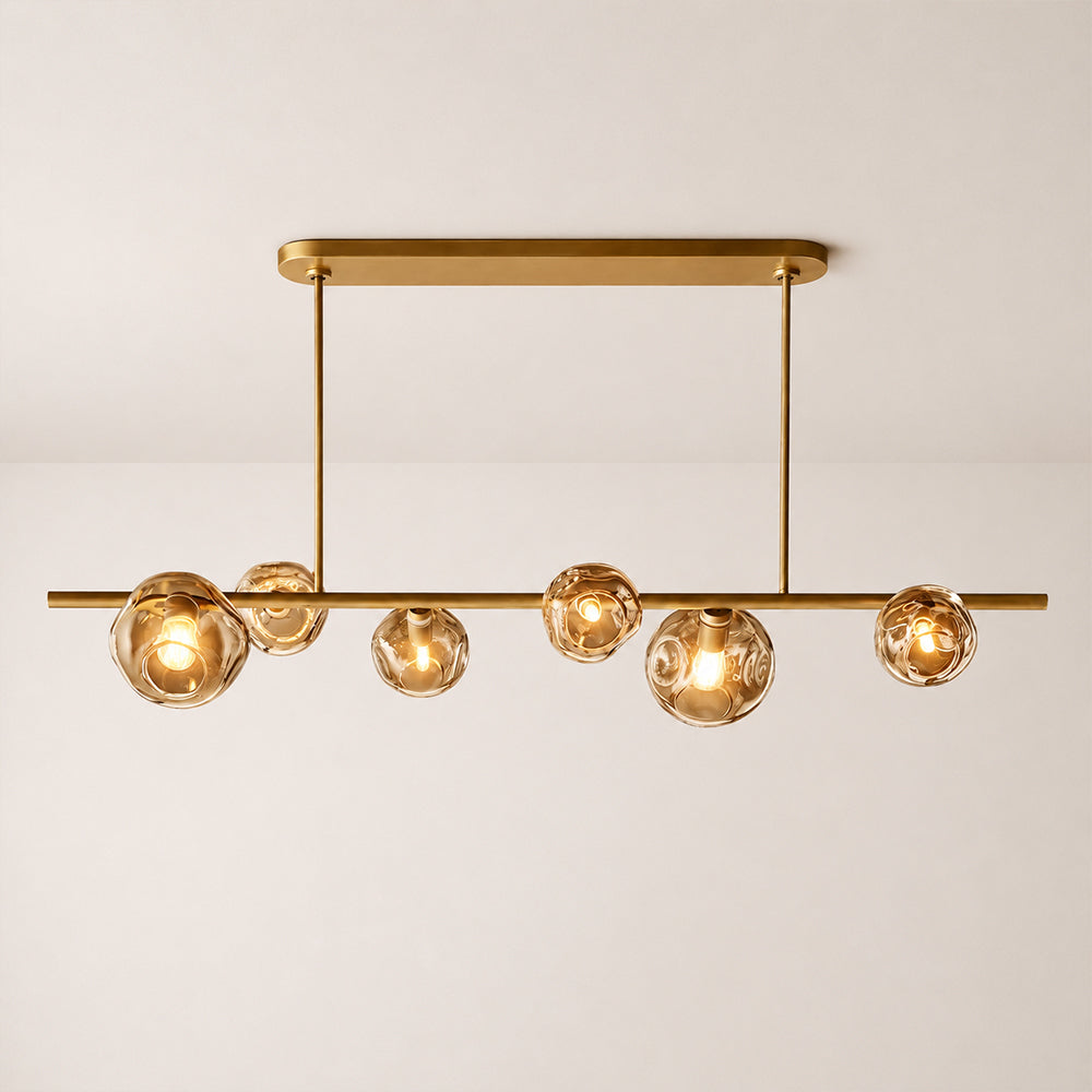 Bubora Smoke Glass Linear Chandelier