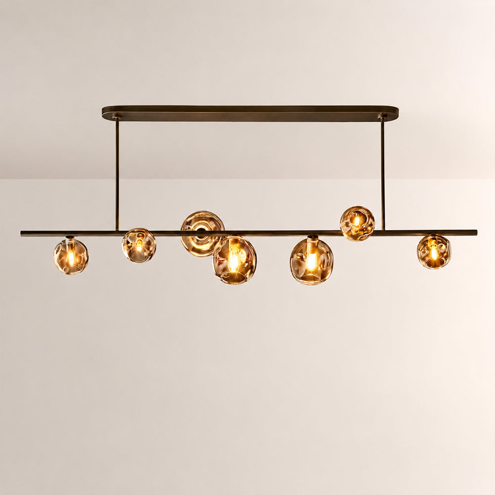Bubora Smoke Glass Linear Chandelier