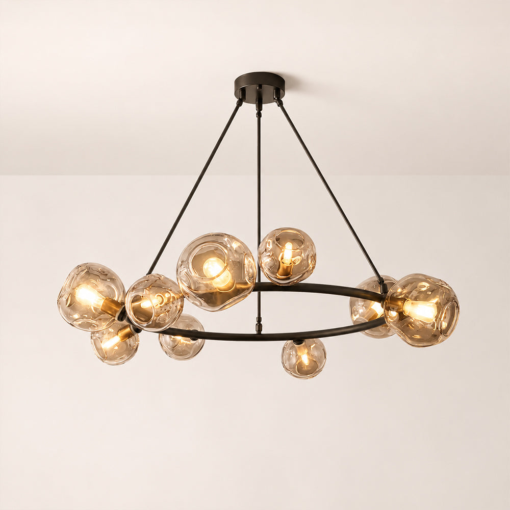 Bubora Smoke Glass Round Chandelier