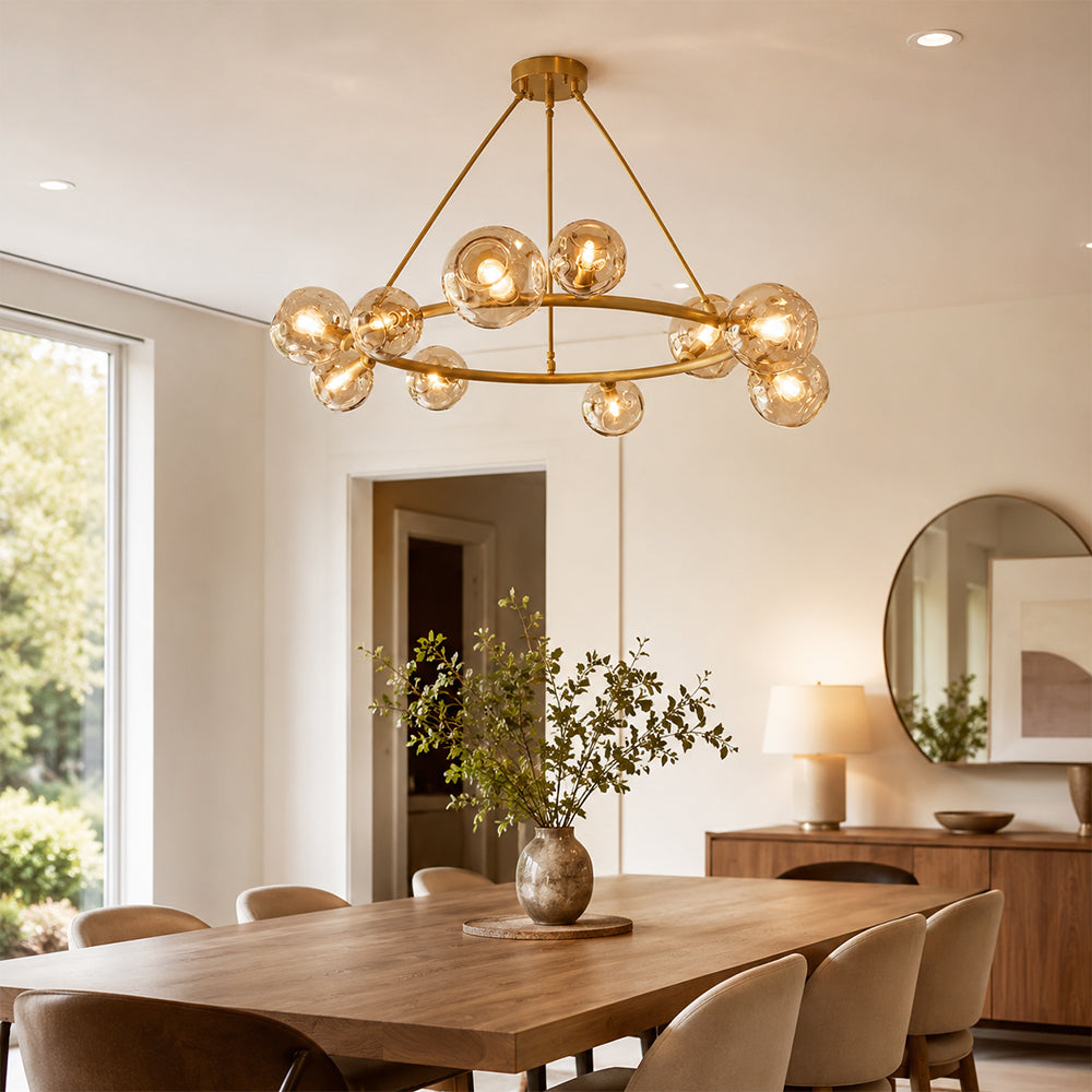 Bubora Smoke Glass Round Chandelier
