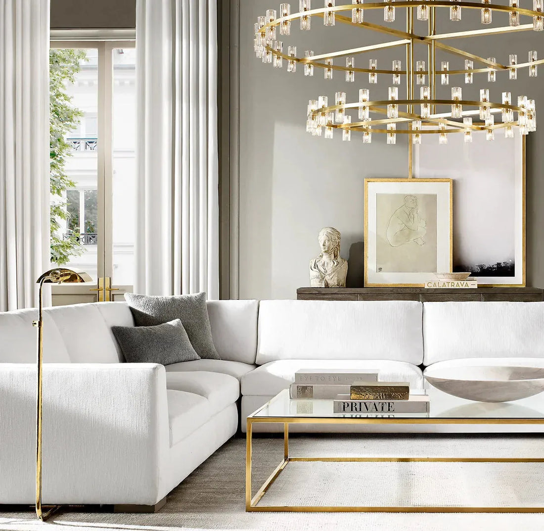 Arcachon Round 2-Tier Chandelier 60" For Dining Room Kitchen island - King Lamps