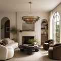 Amor 4-Tier Ghiaccio Glass Round Chandelier 36