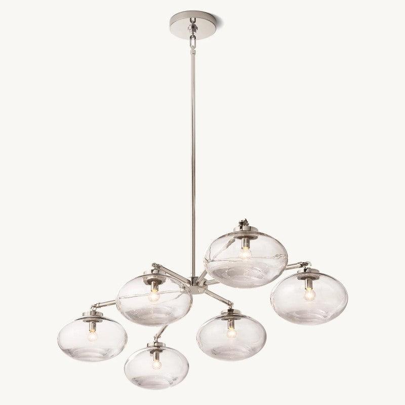 Cabrette Clear Glass Mobile Linear Chandelier - King Lamps