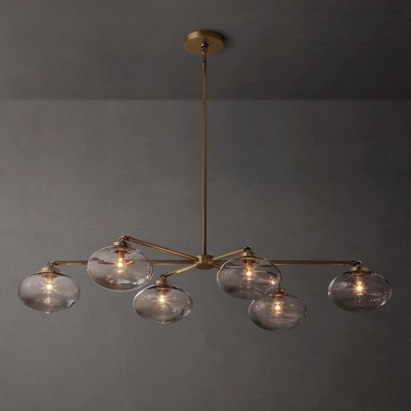 Cabrette Clear Glass Mobile Linear Chandelier - King Lamps