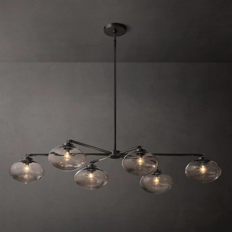Cabrette Clear Glass Mobile Linear Chandelier - King Lamps