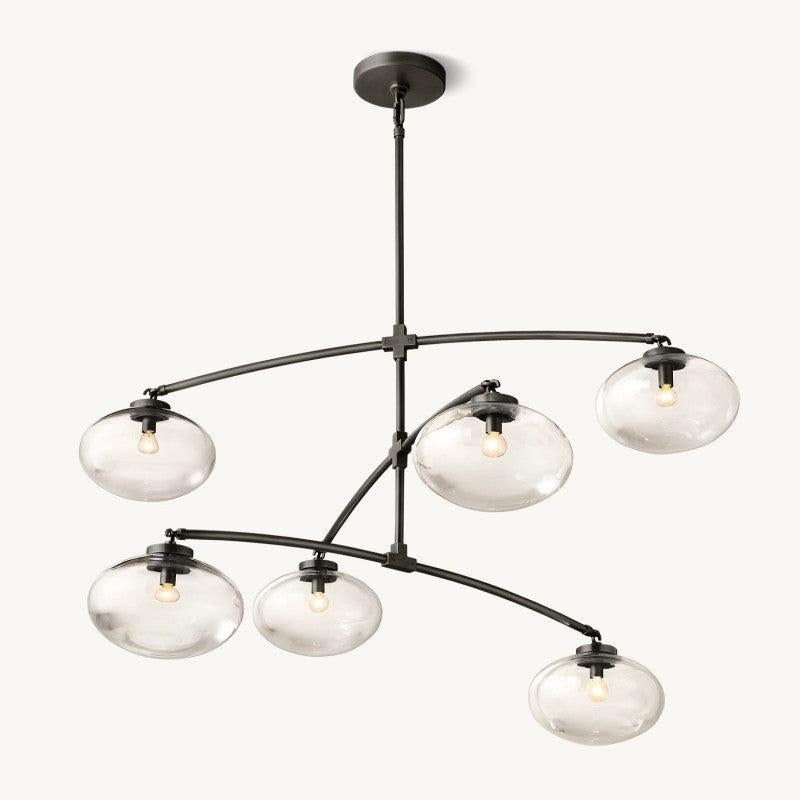 Cabrette Clear Glass Mobile Round Chandelier - King Lamps