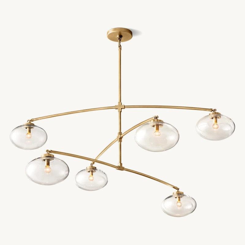 Cabrette Clear Glass Mobile Round Chandelier - King Lamps