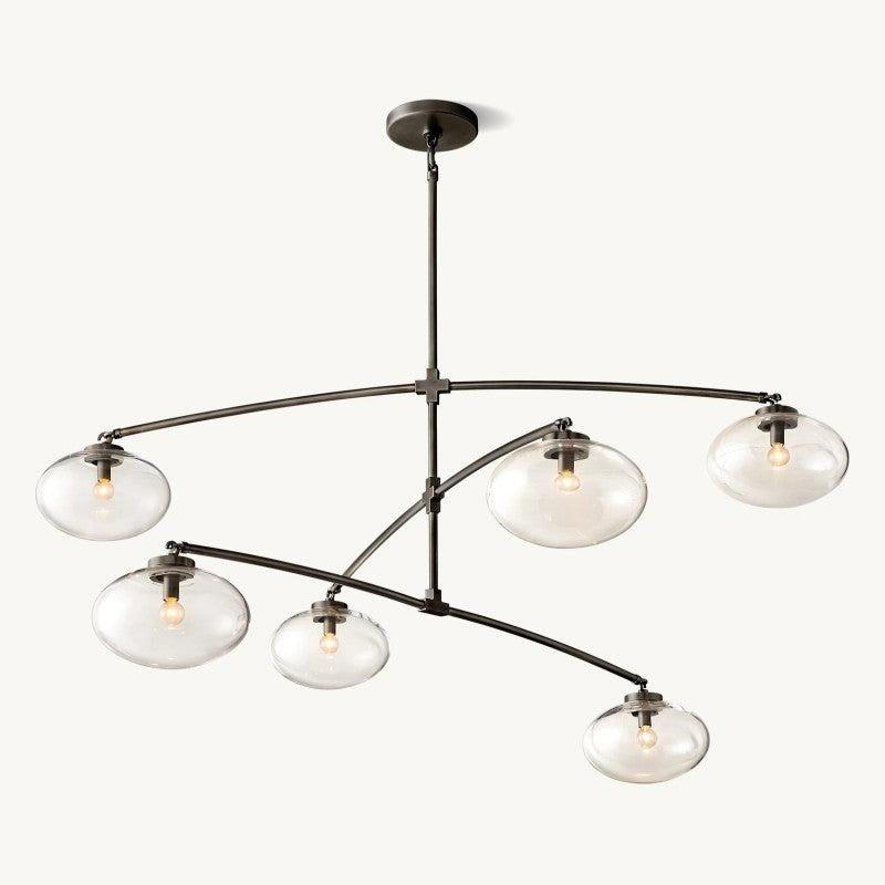 Cabrette Clear Glass Mobile Round Chandelier - King Lamps