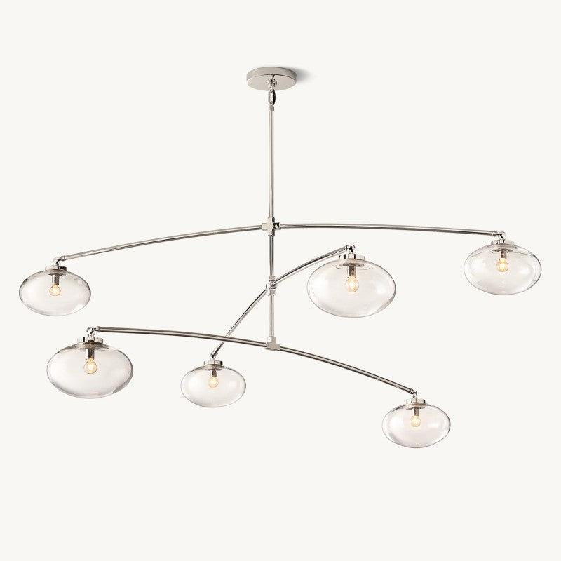 Cabrette Clear Glass Mobile Round Chandelier - King Lamps