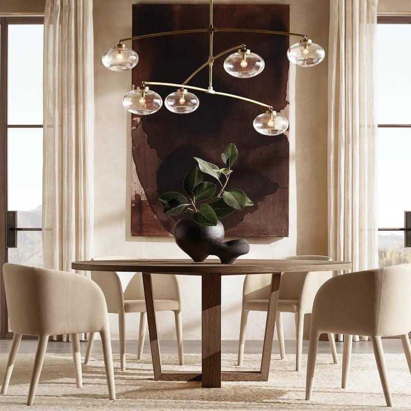 Cabrette Clear Glass Mobile Round Chandelier - King Lamps