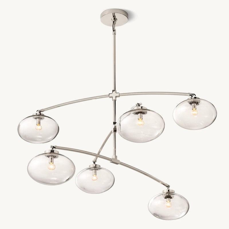 Cabrette Clear Glass Mobile Round Chandelier - King Lamps