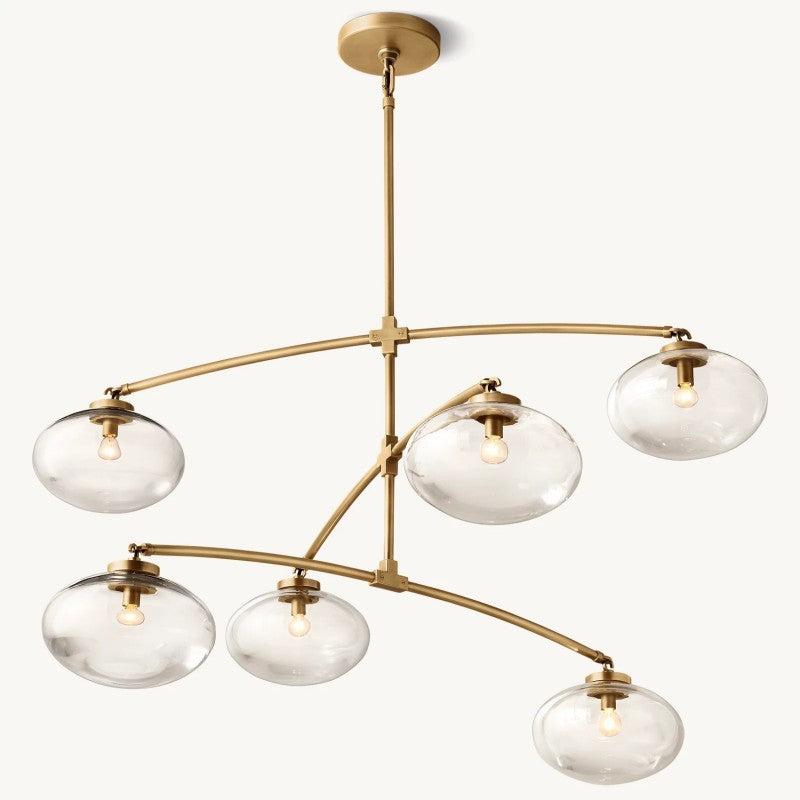 Cabrette Clear Glass Mobile Round Chandelier - King Lamps
