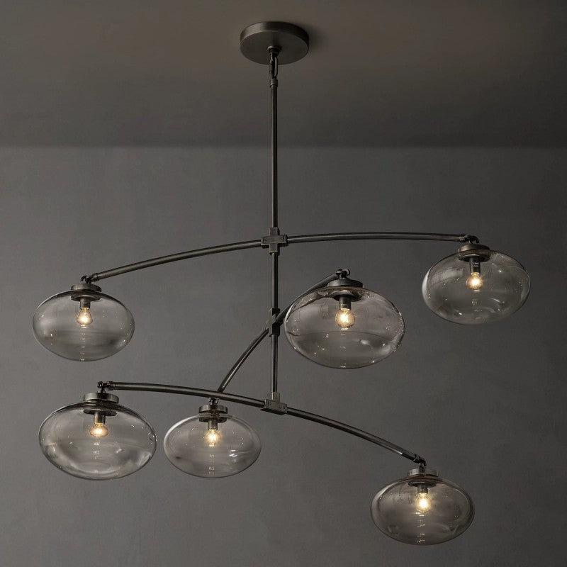 Cabrette Clear Glass Mobile Round Chandelier - King Lamps