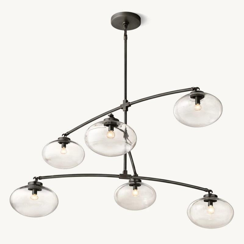 Cabrette Clear Glass Mobile Round Chandelier - King Lamps