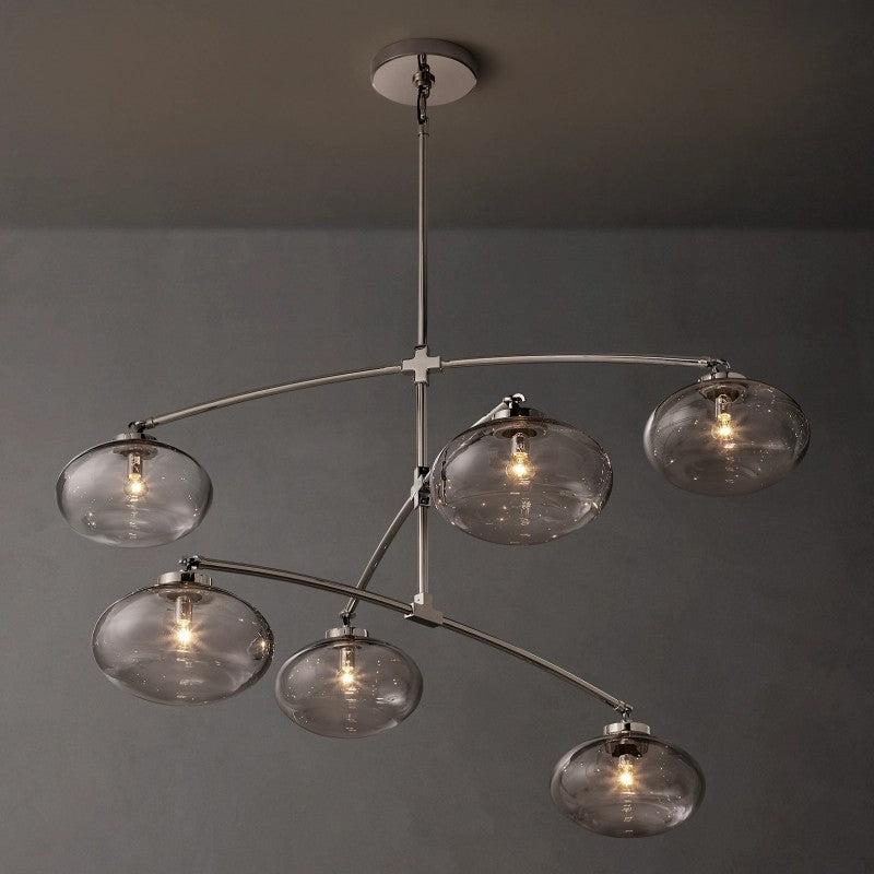 Cabrette Clear Glass Mobile Round Chandelier - King Lamps
