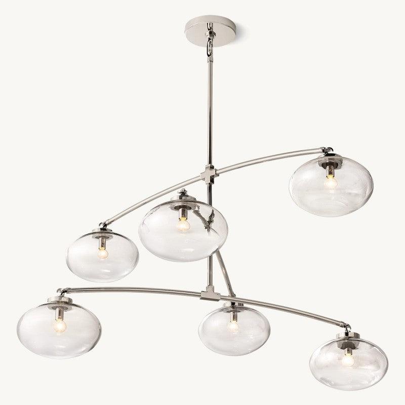 Cabrette Clear Glass Mobile Round Chandelier - King Lamps