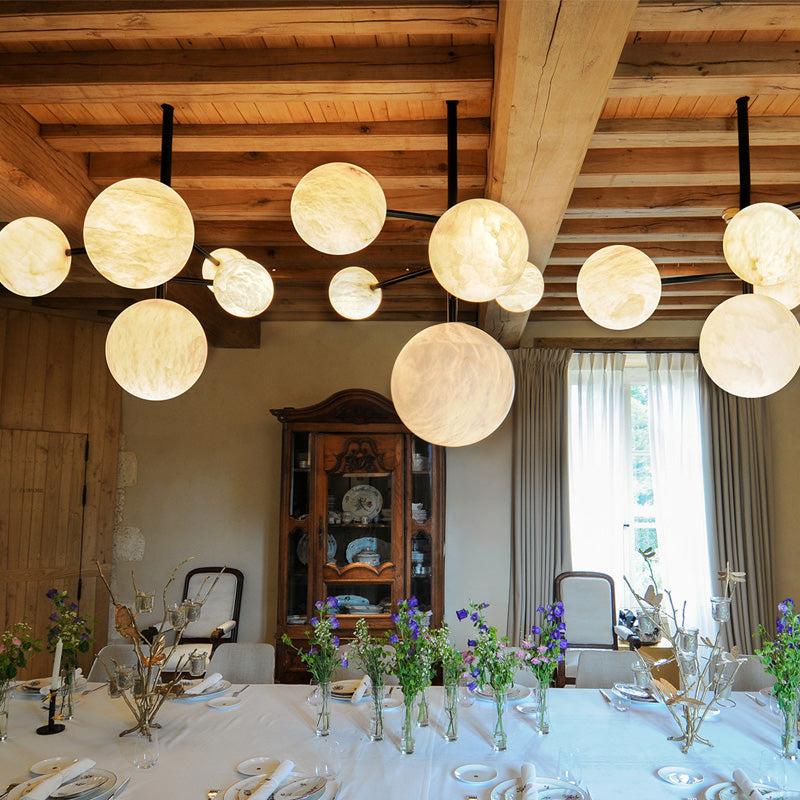 Carol Sphere Delight - Modern Artistic Alabaster Chandelier Light - King Lamps