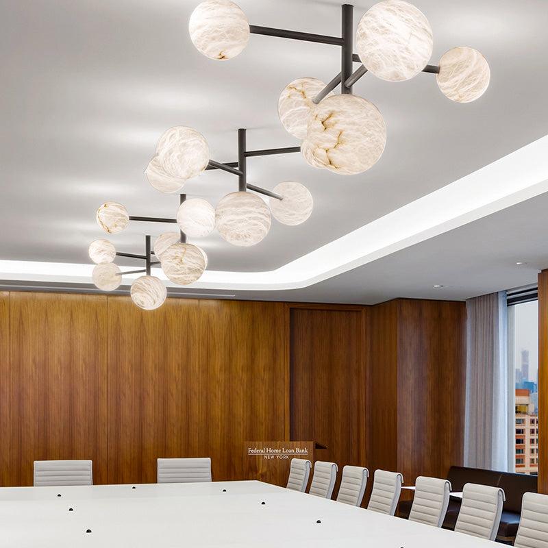 Carol Sphere Delight - Modern Artistic Alabaster Chandelier Light - King Lamps