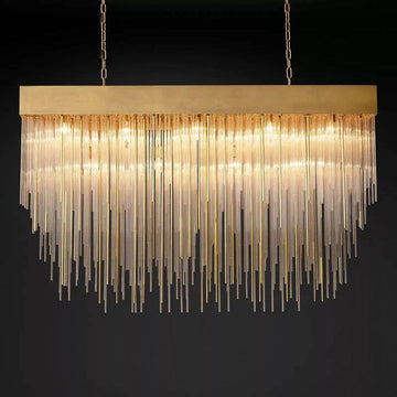 Cascade Crystal Rectangular Chandelier 54" - King Lamps